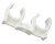 PIPE CLIP SNAP ON 22MM DOUBLE WHITE BM33/6