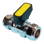 GAS COCK 8MM X 8MM CHROME PLATED WITH LEVER NG LPG WATER