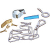 GAS COOKER RETAINING CHAIN KIT C/W WALL BRACKET-PLUGS & BOLTS
