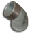ELBOW 45DEG M+F 2.1/2" BLACK MALLEABLE 156/121
