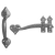 KIRKPATRICK THUMBLATCH 8" LEFT HAND BLACK ANTIQUE 3624