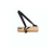 BRITON 2003 DOOR CLOSER WITH POL BRASS COVER & BLACK ARM
