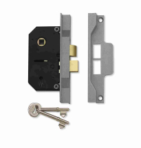 UNION 2242 REBATED MORTICE LOCK 3inch 2 LEVER ELECTRO BRASS