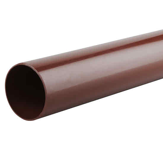 Osma Roundline Rainwater Gutter Pipe & Fittings OSMA 0T084 BROWN 68MM X 4MT RAINWATER
