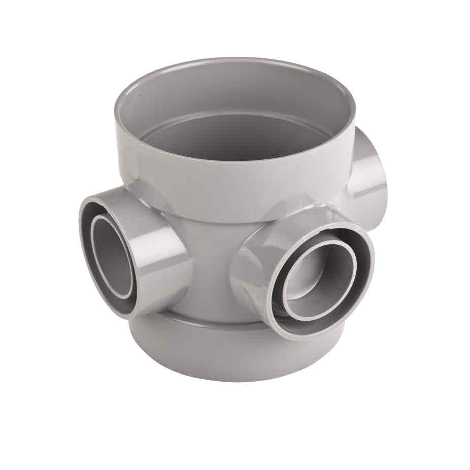 Osma 4" Soil Waste Pipe Fittings OSMASOIL 4S588 GREY 4" DSW SHORT BOSSED PIPE R J Pryce