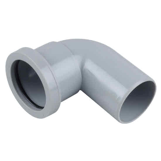 Osma Pushfit Waste Pipe Fittings OSMA BS5254 5W260 GREY 40MM SPIGOT PUSHFIT BEND 90 DEGREE