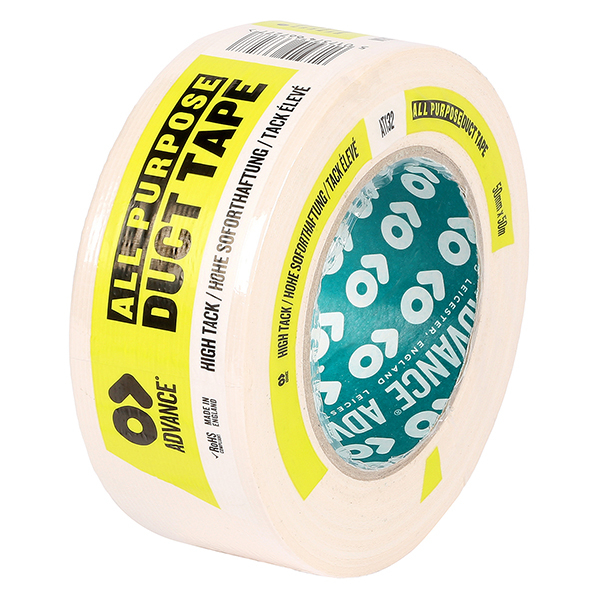 TapesGafferPVCMaskingHazard etc DUCT TAPE 50MM X 50METRE WHITE
