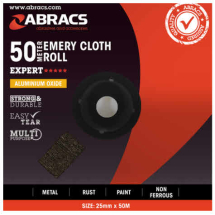 ABRACS 25MM X 50M X 40GRIT EMERY CLOTH ROLL ABRACS 25MM X 50M X 40GRIT EMERY CLOTH ROLL