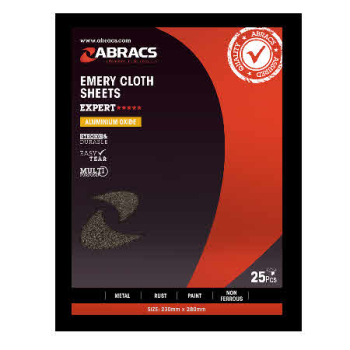 ABRACS 230MM X 280MM X 80GRIT EMERY CLOTH SHEETS ABRACS 230MM X 280MM X 80GRIT EMERY CLOTH SHEETS
