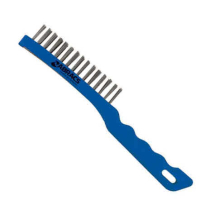 ABRACS 4 ROW WIRE BRUSH STAINLESS BLUE PLASTIC HANDLE