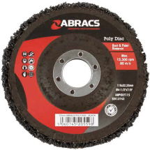 ABRACS 115MM POLY DISC BLACK RUST/PAINT REMOVAL FOR METAL