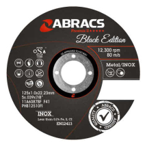 ABRACS BLK ED' METAL CUT OFF WHEEL INOX 115X1.0X22MM TIN 10 ABRACS BLK ED' METAL CUT OFF WHEEL INOX 115X1.0X22MM TIN 10