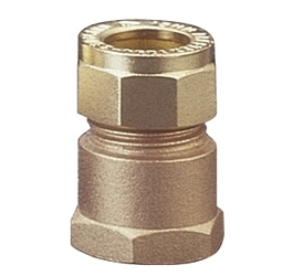 COMPRESSION 06MM X 1/4InchFEMALE STRAIGHT COUPLING BRASS 6642 COMPRESSION 06MM X 1/4InchFEMALE STRAIGHT COUPLING BRASS 6642
