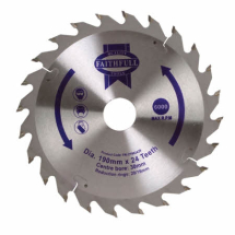 FAITHFULL TCT CIRCULAR SAW BLADE 190 X 16 X 24T FAST RIP