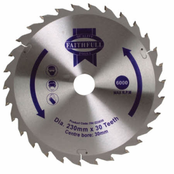 FAITHFULL TCT CIRC SAW BLADE 230 X 30 X 30T GEN PURPOSE FAITHFULL TCT CIRC SAW BLADE 230 X 30 X 30T GEN PURPOSE