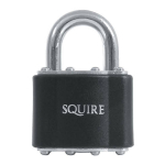 SQUIRE 37 45MM STRONGLOCK PIN TUMBLER STEEL PADLOCK BLACK