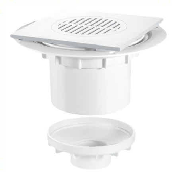 MCALPINE TSG2T6WH TRAPPED SHOWER GULLY 6Inch TILE WHITE MCALPINE TSG2T6WH TRAPPED SHOWER GULLY 6Inch TILE WHITE