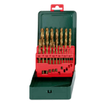 METABO 19 PIECE HSS-TIN METRIC DRILL SET METAL CASE 6.27156 METABO 19 PIECE HSS-TIN METRIC DRILL SET METAL CASE 6.27156