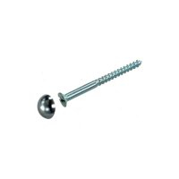 MIRROR SCREW 8x1.1/2inch PACK 10 C/W LOOSE CHROME PLATED DOME