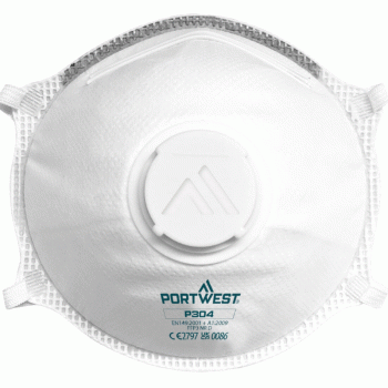 PORTWEST FFP3 VALVED DOLOMITE LIGHT CUP MASK DISPOSABLE 10PK