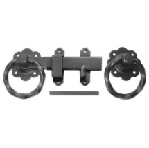 150MM 6inch NO.1137 TWISTED RING GATE LATCH PREPACKED BLACK