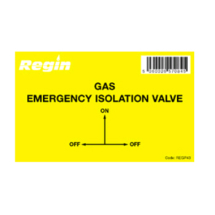 REGIN P43 GAS ISOLATION VALVE STICKER PK8