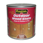 WOODSTAIN OUTDOOR DARK OAK SATIN 500ml QUICK DRY RUSTINS