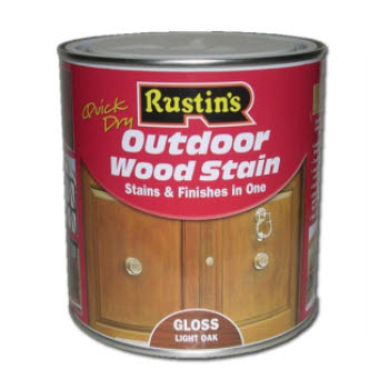 WOODSTAIN OUTDOOR LIGHT OAK SATIN 500ml QUICK DRY RUSTINS