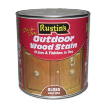 WOODSTAIN OUTDOOR LIGHT OAK SATIN 500ml QUICK DRY RUSTINS WOODSTAIN OUTDOOR LIGHT OAK SATIN 500ml QUICK DRY RUSTINS
