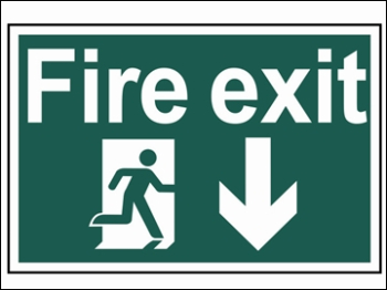 FIRE EXIT RUNNING MAN ARROW DOWN (300x200mm PVC SIGN) FIRE EXIT RUNNING MAN ARROW DOWN (300x200mm PVC SIGN)