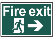 FIRE EXIT RUNNING MAN ARROW RIGHT (300X200mm PVC SIGN) FIRE EXIT RUNNING MAN ARROW RIGHT (300X200mm PVC SIGN)