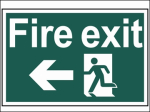 FIRE EXIT RUNNING MAN ARROW LEFT (300x200mm PVC SIGN) FIRE EXIT RUNNING MAN ARROW LEFT (300x200mm PVC SIGN)