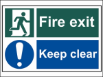 FIRE EXIT KEEP CLEAR (300x200mm PVC SIGN) FIRE EXIT KEEP CLEAR (300x200mm PVC SIGN)
