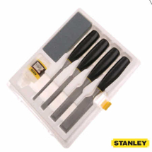 STANLEY 4 PCE CHISEL SET WITH OIL & STONE 016 169