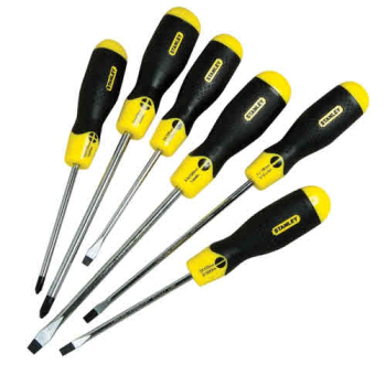 STANLEY CUSHION GRIP 6 PIECE SCREWDRIVER SET (POZI/SLOTTED) STANLEY CUSHION GRIP 6 PIECE SCREWDRIVER SET (POZI/SLOTTED)