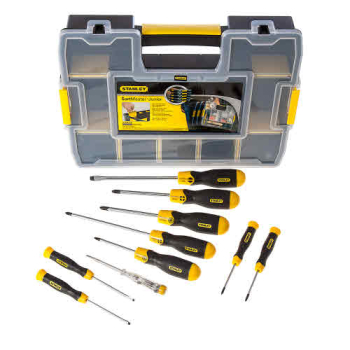 STANLEY 10 PIECE SCREWDRIVER & ORGANISER SET STANLEY 10 PIECE SCREWDRIVER & ORGANISER SET