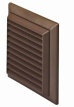 LOUVRED GRILLE BROWN 100mm ROUND SPIGOT FLYSCREEN F4904B