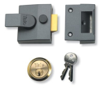 YALE P85 NARROW CYLINDER RIM LOCK GREY/BRASS