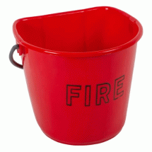 FIRE BUCKET RED PLASTIC WITH LID
